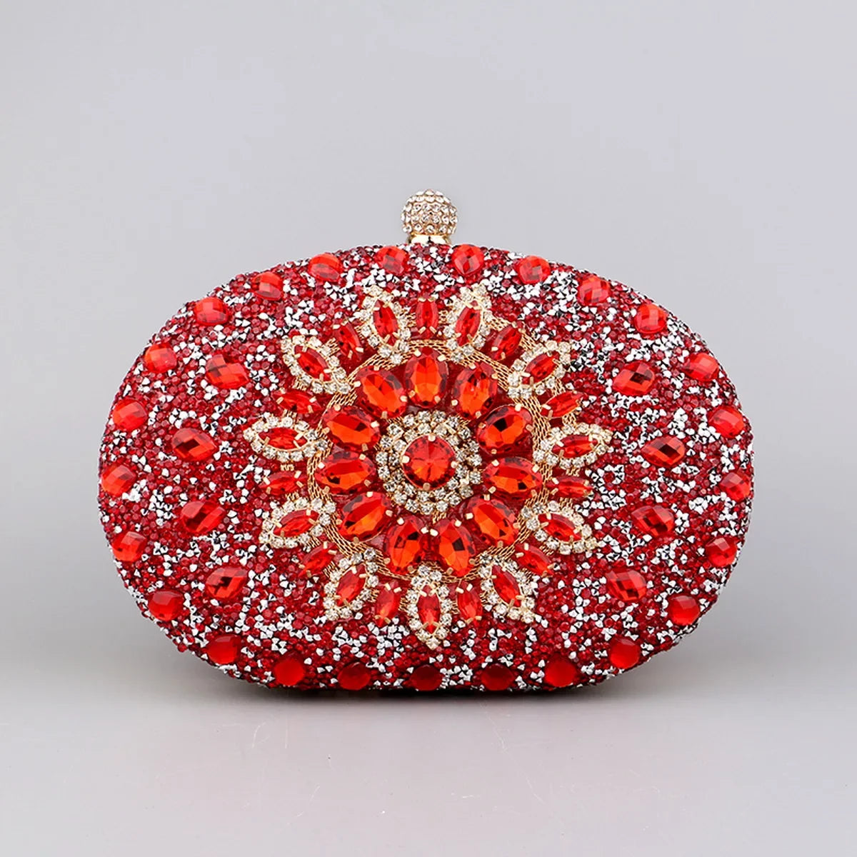 Embellished Evening Clutch Bag, Ornate Beaded Handbag with Floral Crystal Design, Elegant Frame Purse for Weddings, Parties & Special Occasions
