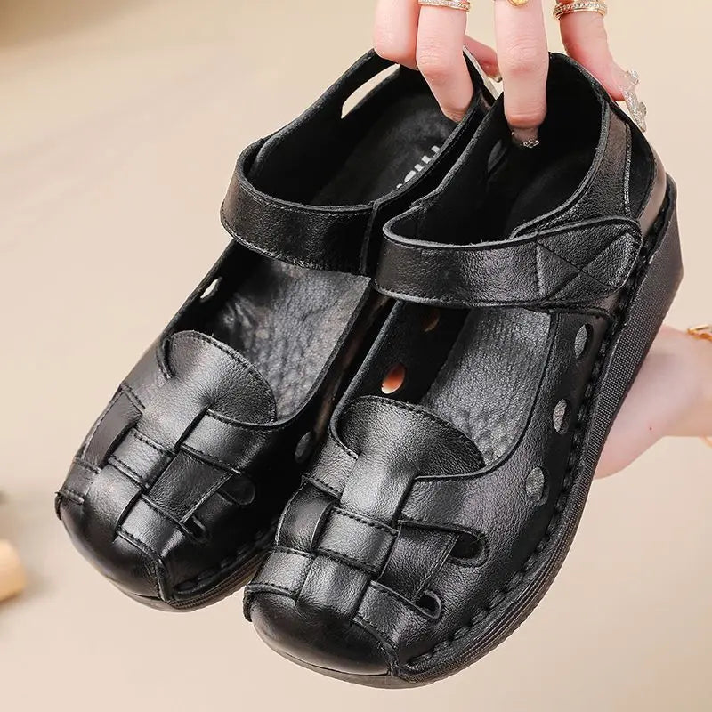 Mary Jane orthopaedic Flats | Woven Cutout Loafers | Round Toe Casual Walking Shoes