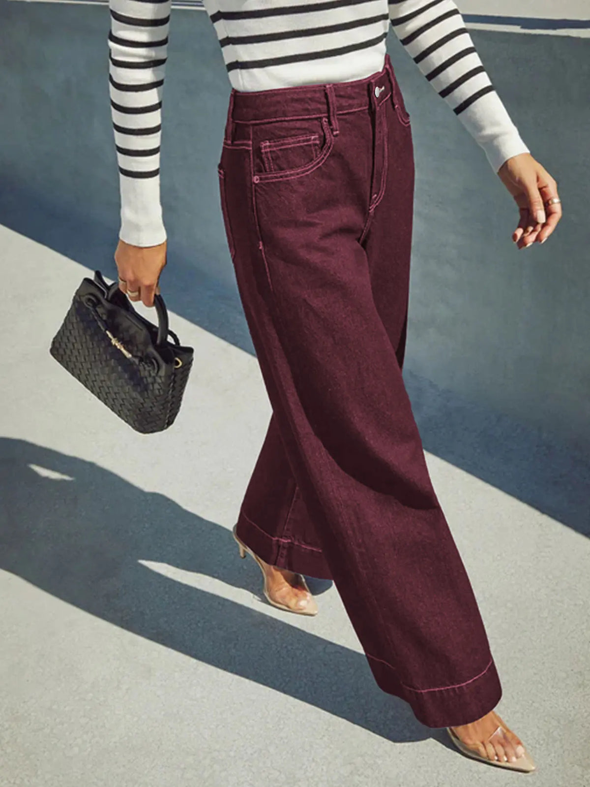 High Waisted Wide Leg Trousers Tailored Palazzo Pants Relaxed Fit Full Length Casual Office Workwear Bottoms