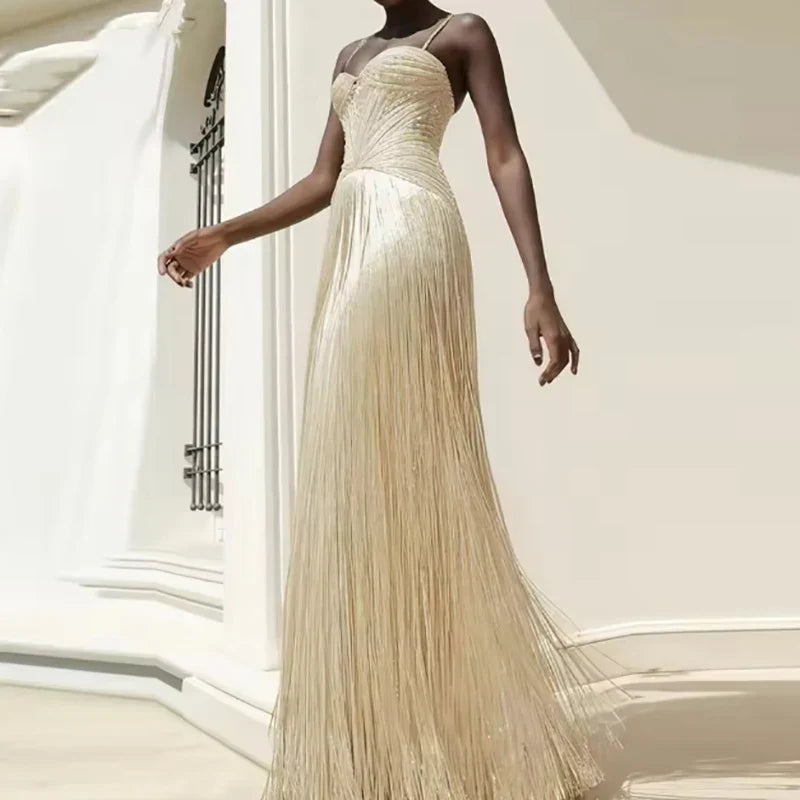 Pleated Maxi Dress – Sweetheart Neck Sleeveless Dress with Fitted Bodice, Corset-Inspired Waist and Flowing Pleated Skirt for Formal Events