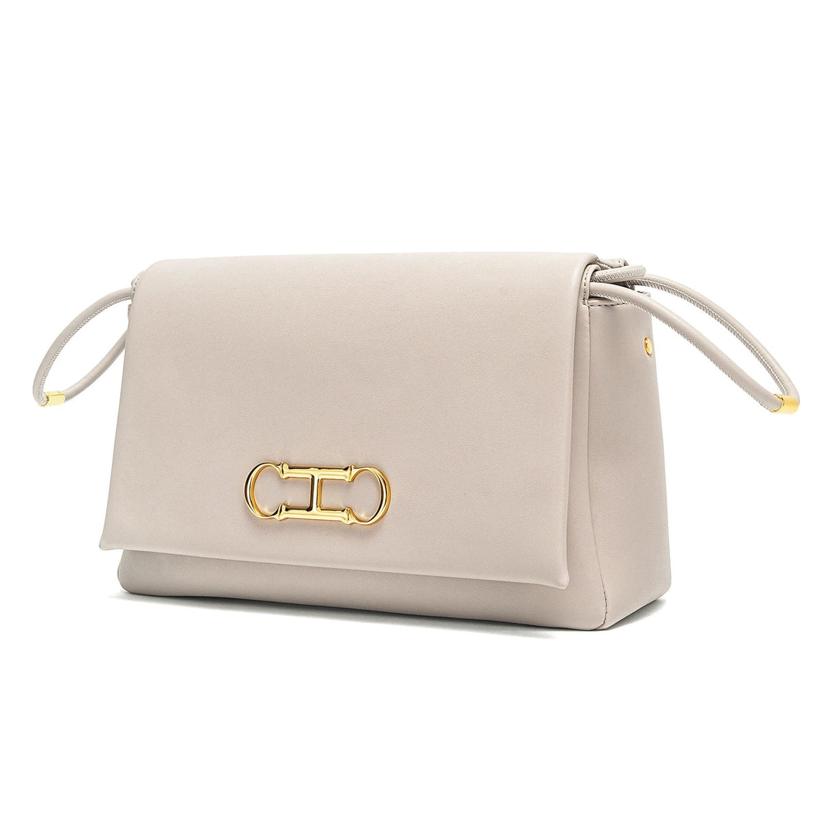 Minimalist Shoulder Bag, Elegant Structured Crossbody Purse with Gold-Tone Hardware, Compact Flap Handbag for Dates, Parties & Everyday Use