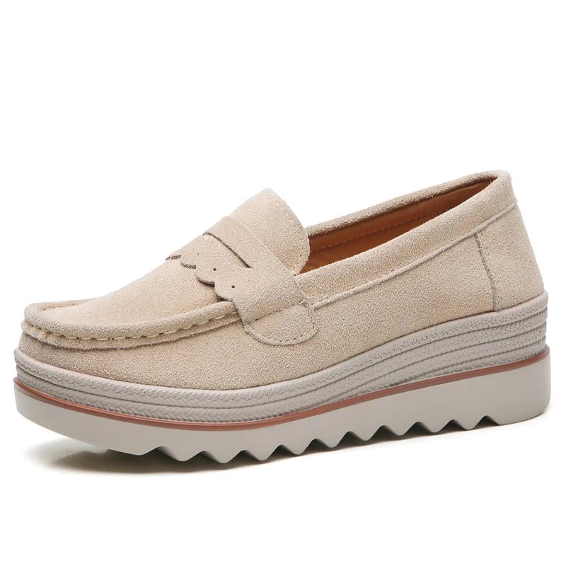 Chunky Slip-On Loafers | Platform Walking Shoes | Comfortable Casual Everyday Sneakers
