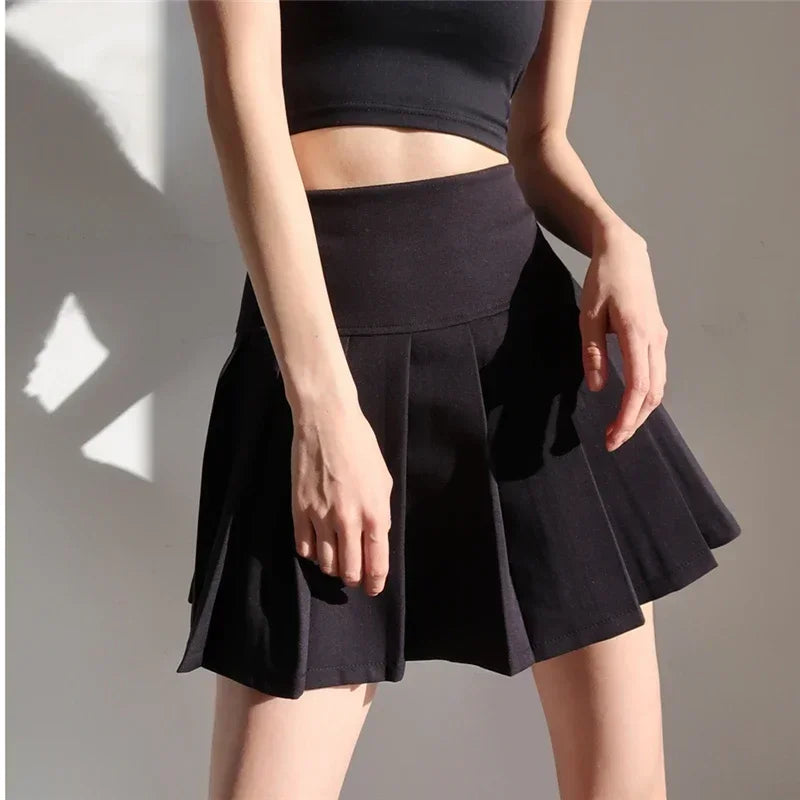 High Waisted Pleated Mini Skirt A Line Tennis Skirt Flared Skater Skirt Preppy Y2K Casual Party School Style