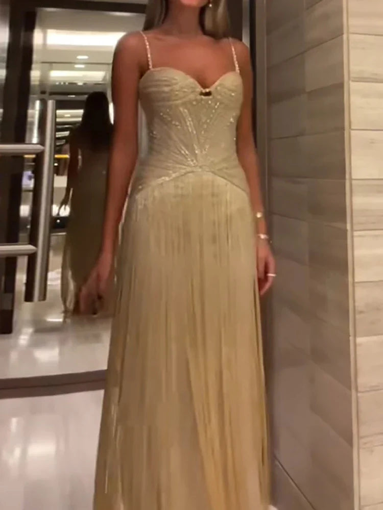 Pleated Maxi Dress – Sweetheart Neck Sleeveless Dress with Fitted Bodice, Corset-Inspired Waist and Flowing Pleated Skirt for Formal Events