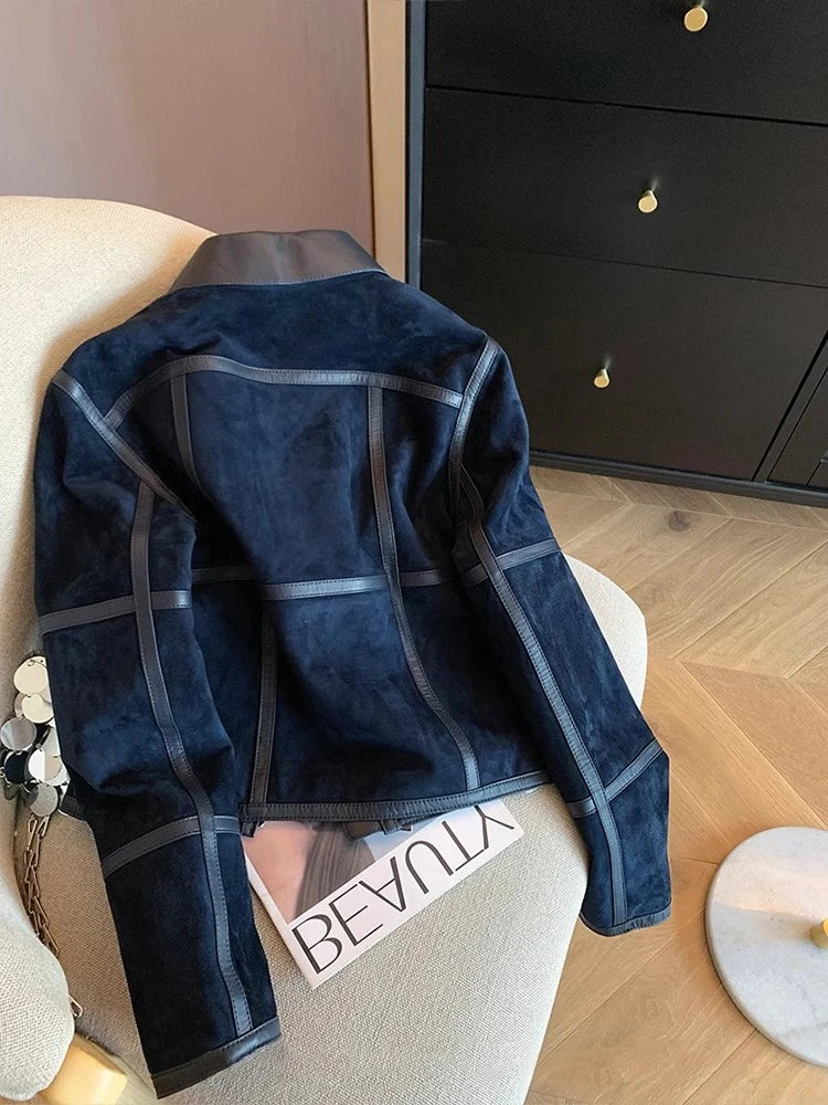 Cropped Denim Jacket, Button-Up Trucker Jacket with Utility Pockets and Adjustable Waist, Vintage-Inspired Casual Outerwear