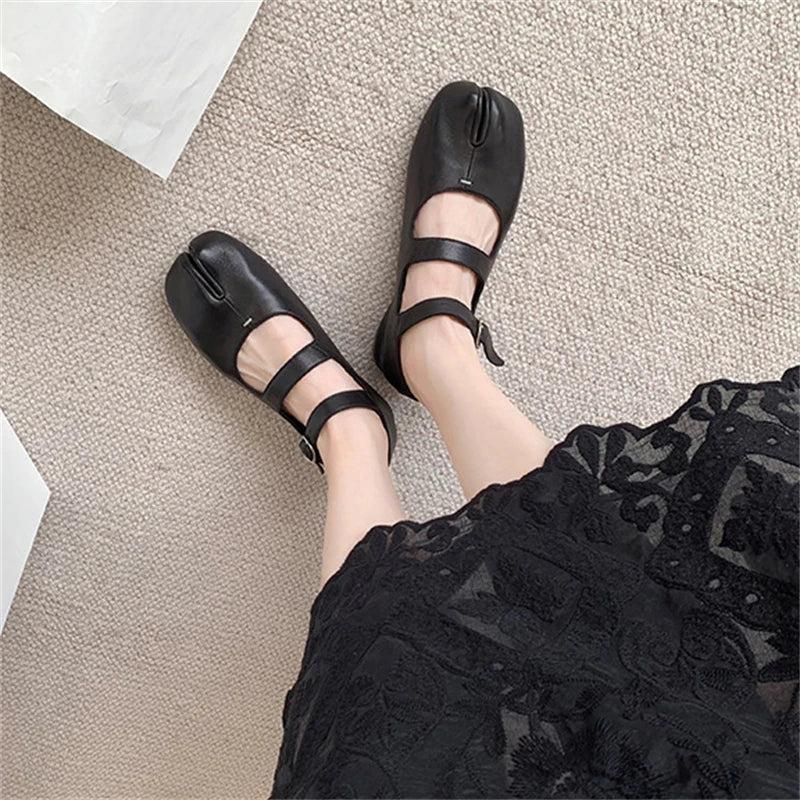 Mary Jane Flat Shoes | Double Strap Loafers | Casual Buckle Ballet Flats for Everyday Wear