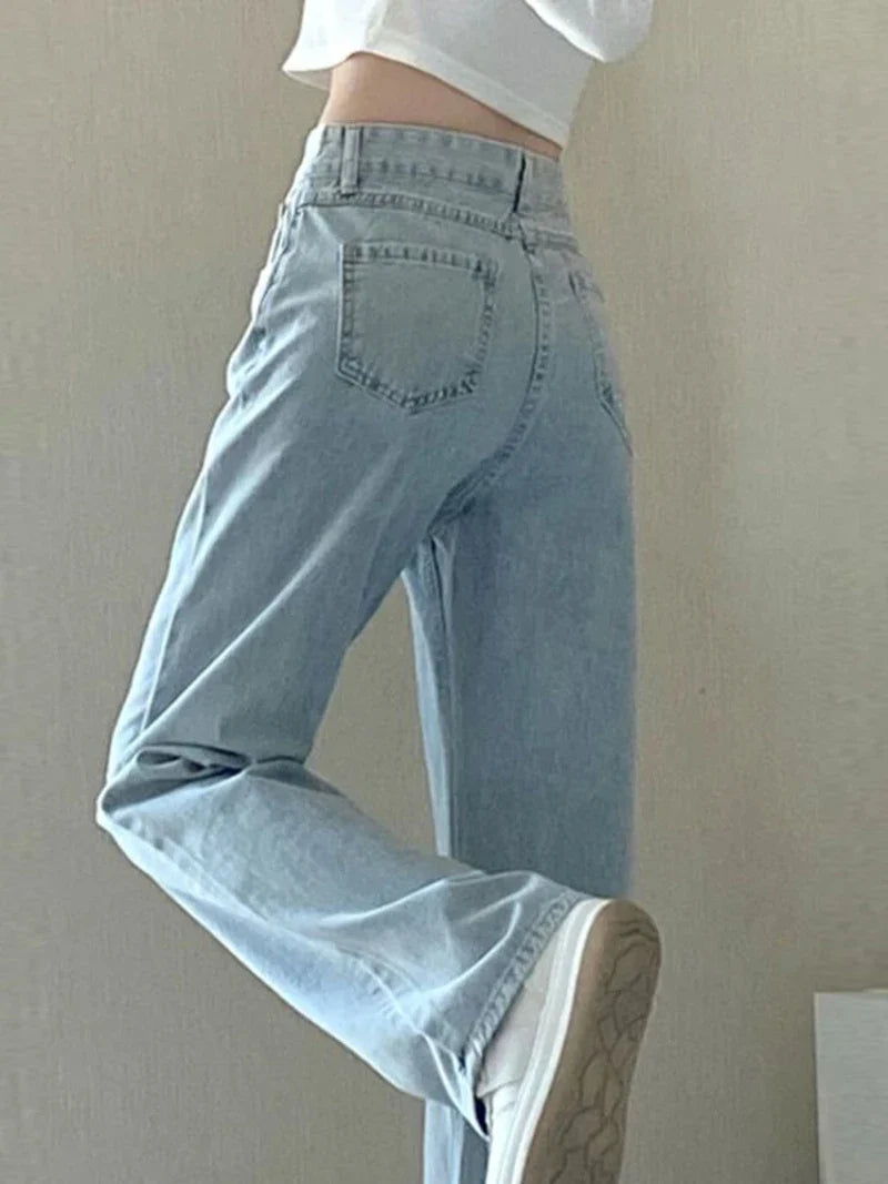 High Waisted Wide Leg Jeans Baggy Loose Fit Denim Pants Relaxed Full Length Vintage Streetwear Casual Trousers