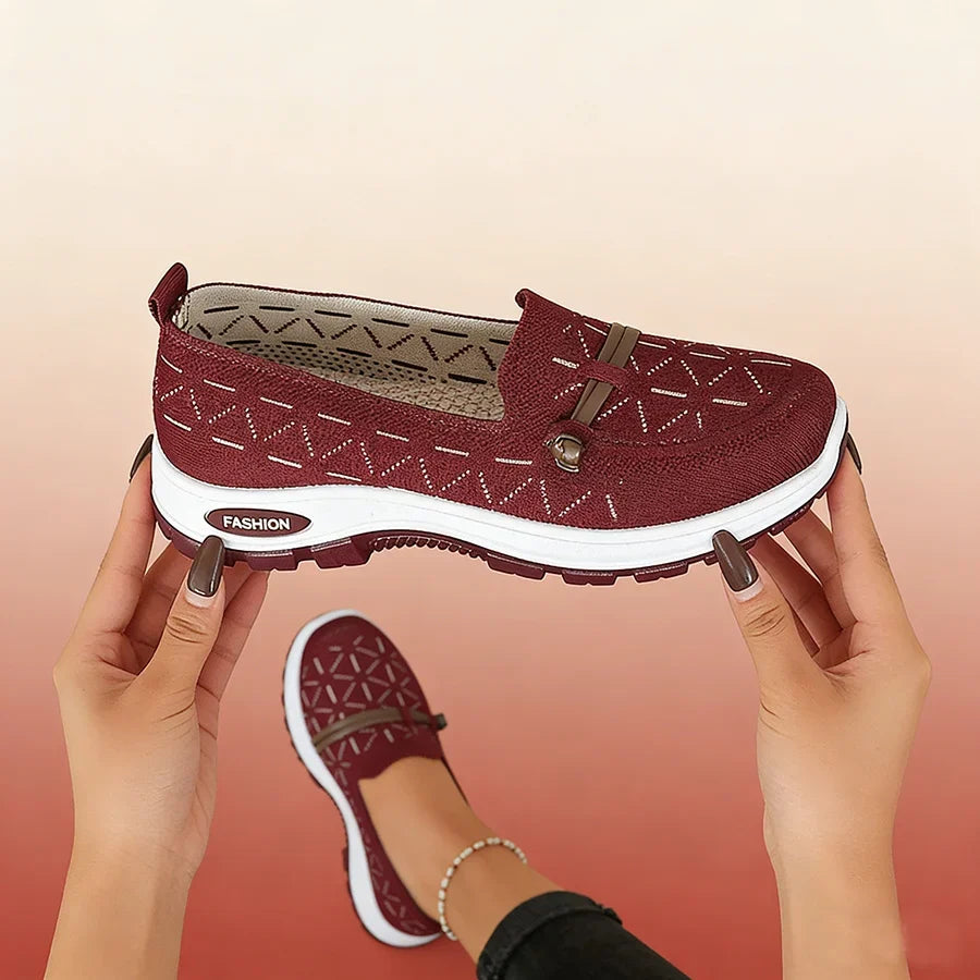 Orthopaedic Slip-On Sneakers | Woven Platform Walking Shoes | Comfortable Casual Everyday Loafers