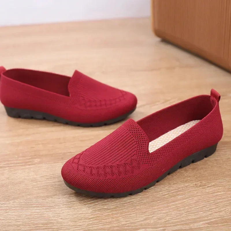 Knit orthopaedic Loafers | Comfortable Slip-On Walking Shoes | Lightweight Casual Ballet Flats