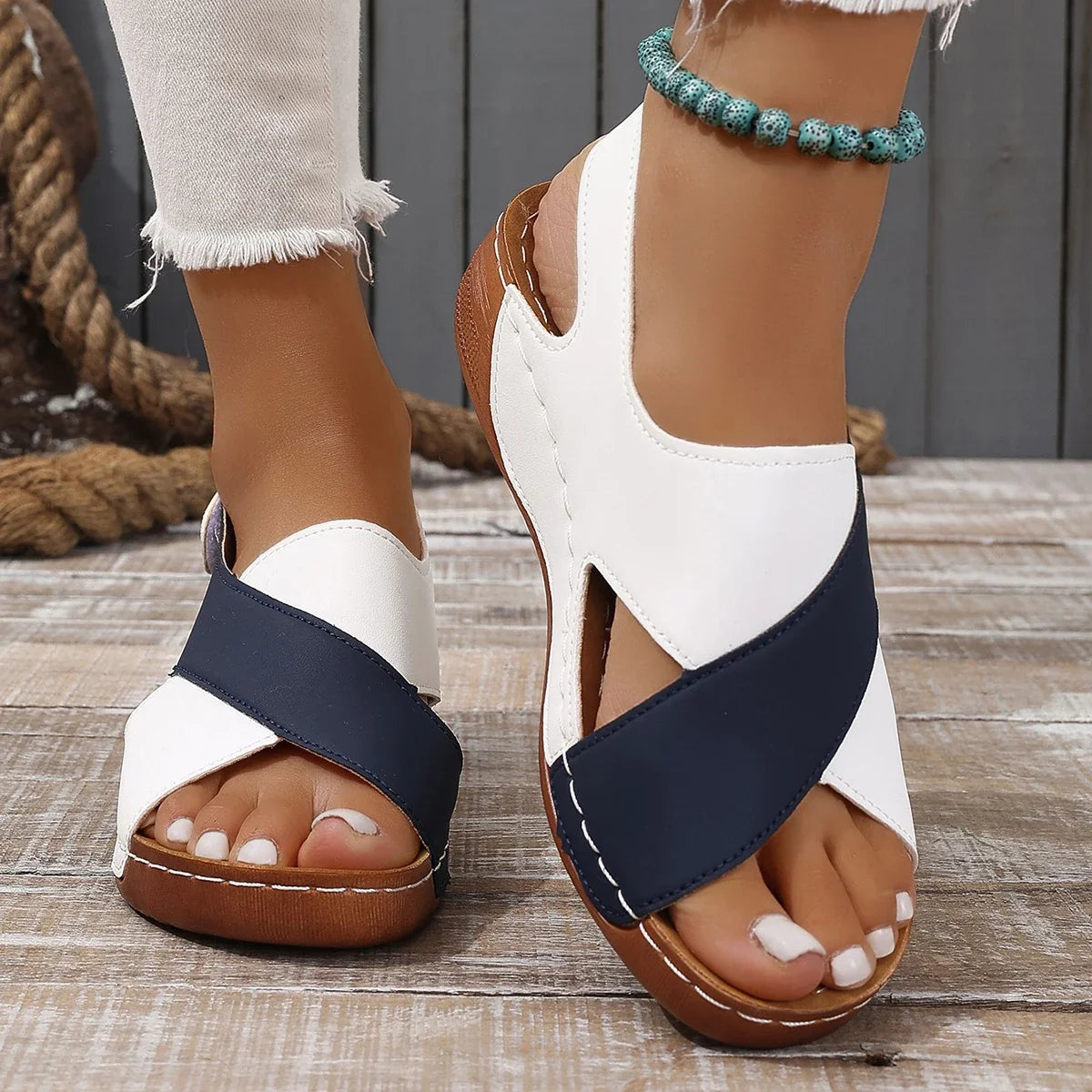 Comfortable Slingback Sandals | Open Toe Low Wedge Shoes | Casual Summer Dress Sandals
