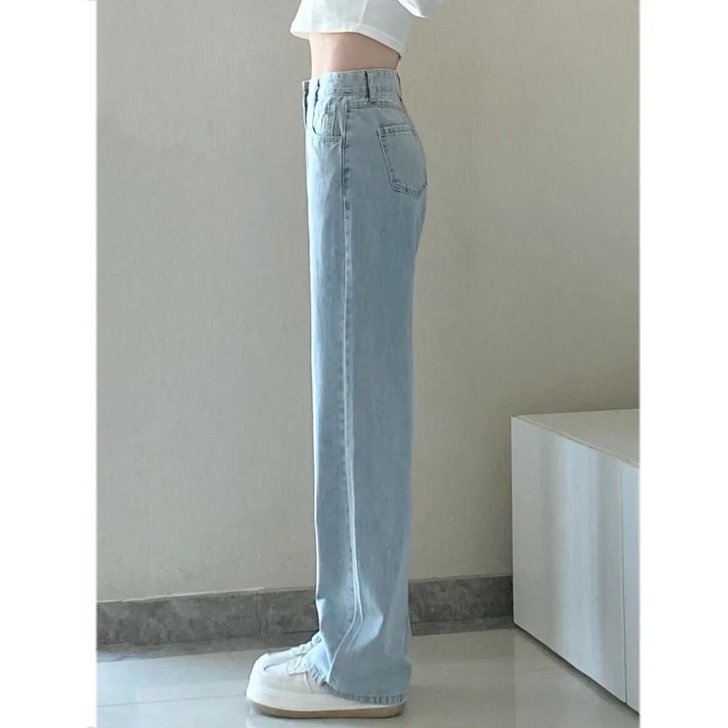 High Waisted Wide Leg Jeans Baggy Loose Fit Denim Pants Relaxed Full Length Vintage Streetwear Casual Trousers