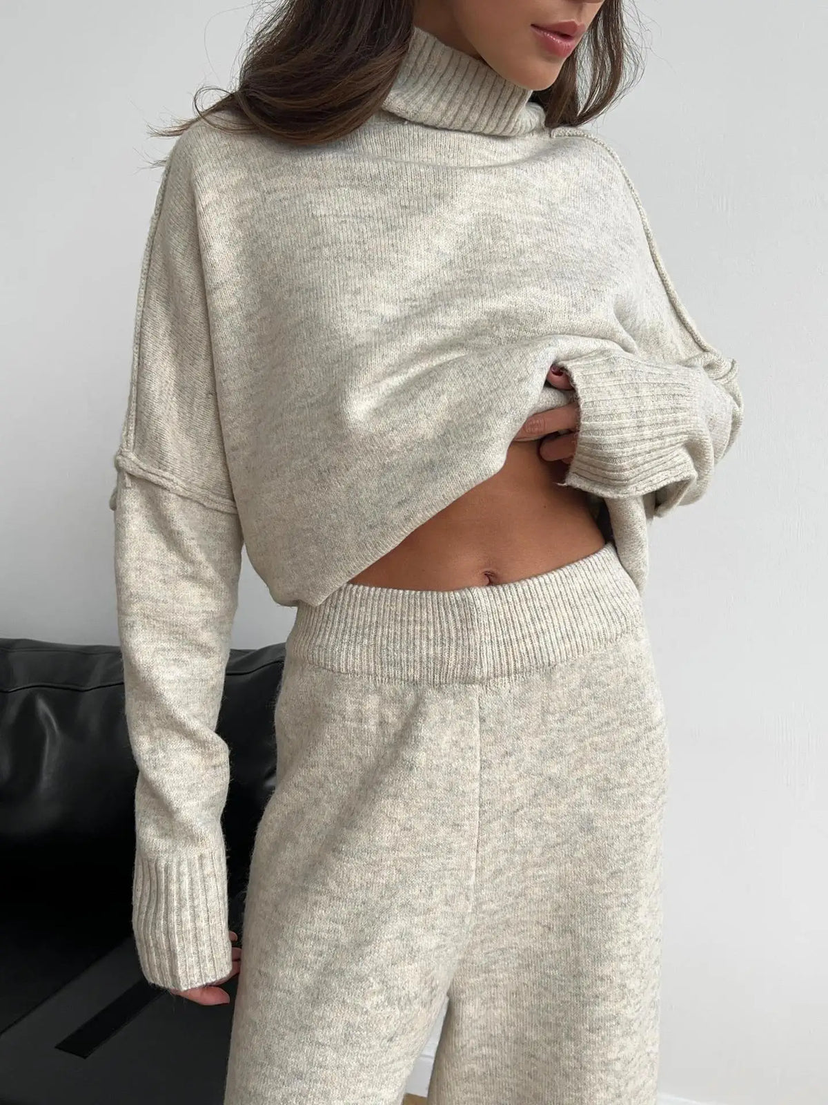 Oversized Knit Sweater & Wide Leg Pants Co-Ord Set | Cozy Two Piece Lounge Outfit | Chic Fall & Winter Matching Set