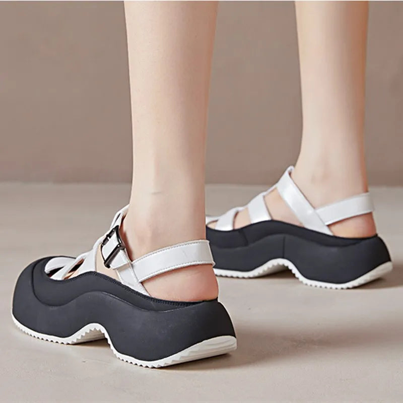 Mary Jane Platform Shoes | Slingback Wedge Pumps | Chunky Sole Casual Dress Shoes