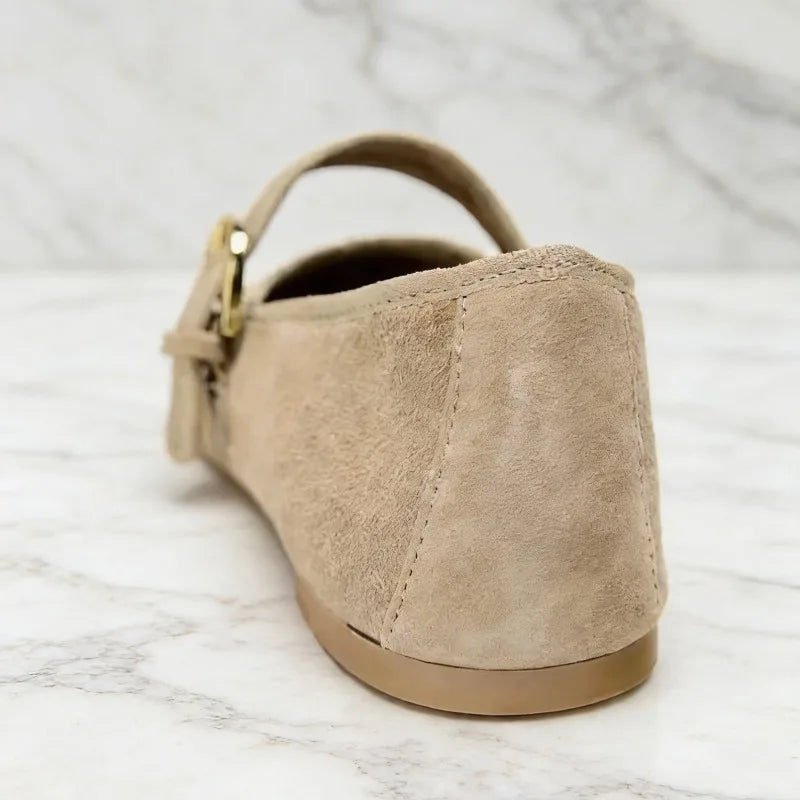 Mary Jane Flats | Round Toe Buckle Shoes | Classic Low Heel Casual Dress Flats