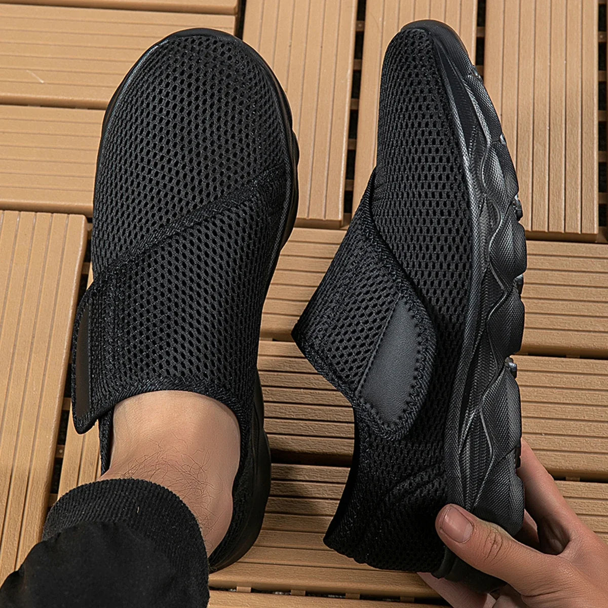 Slip-On orthopaedic Walking Sneakers | Lightweight Knit Athletic Shoes | Comfortable Casual Everyday Sneakers