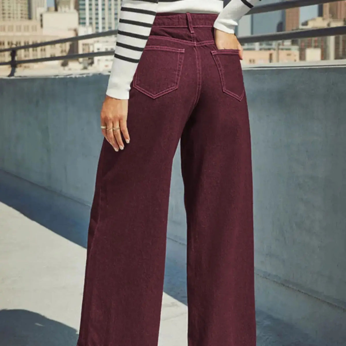 High Waisted Wide Leg Trousers Tailored Palazzo Pants Relaxed Fit Full Length Casual Office Workwear Bottoms