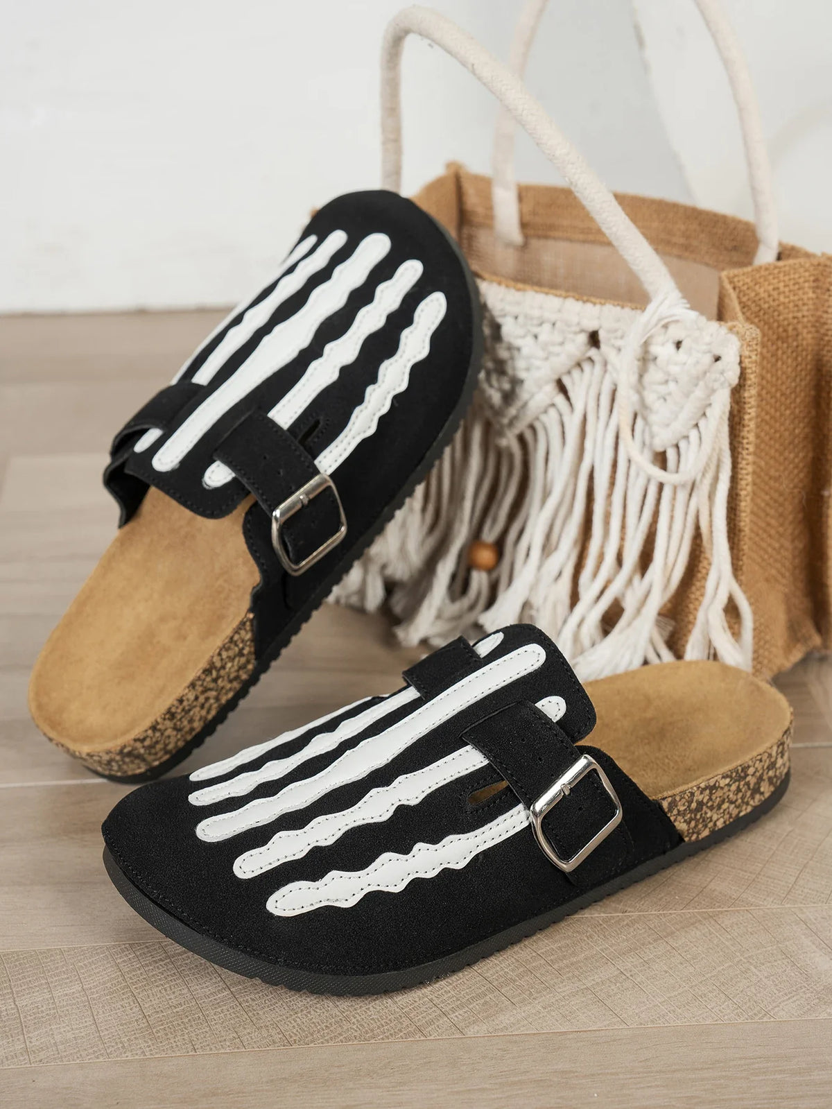 Embroidered orthopaedic Slide Sandals | Buckle Strap Espadrille Mules | Comfortable Casual Summer Shoes