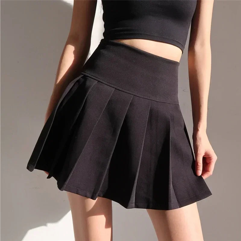 High Waisted Pleated Mini Skirt A Line Tennis Skirt Flared Skater Skirt Preppy Y2K Casual Party School Style