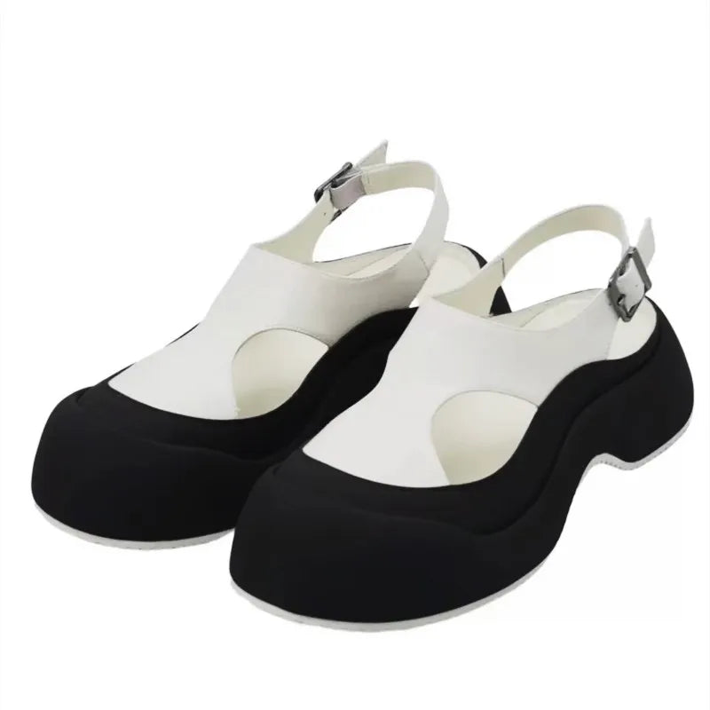 Mary Jane Platform Shoes | Slingback Wedge Pumps | Chunky Sole Casual Dress Shoes