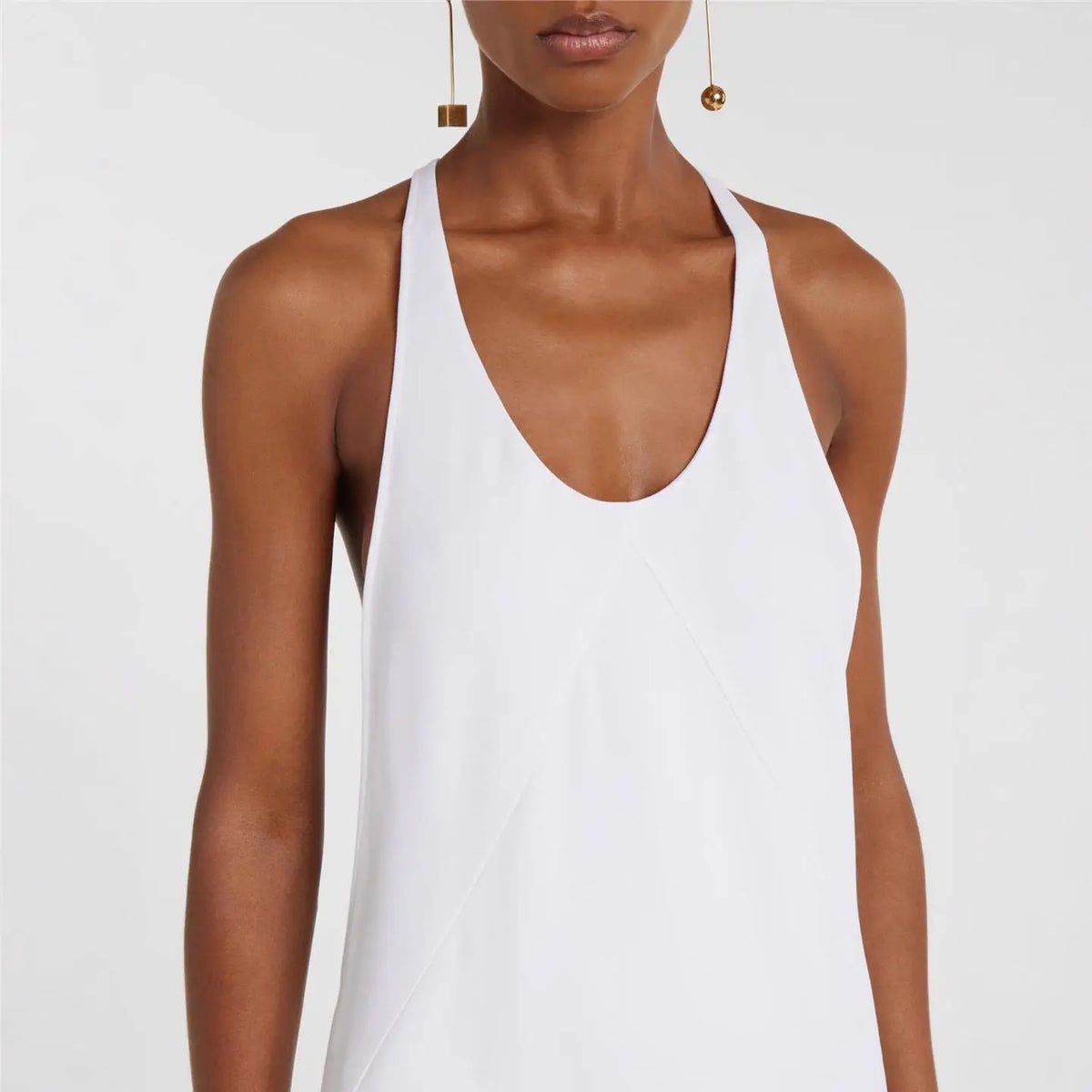 Sleeveless Maxi Dress – Scoop Neck A-Line Dress with Relaxed Silhouette, Flowing Floor-Length Skirt and Minimalist Design for Summer & Resort Wear