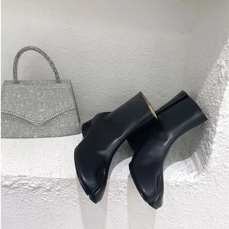 Ankle Boots with Block Heels | Minimalist Chelsea Style Booties | Sleek Casual Dress Boots