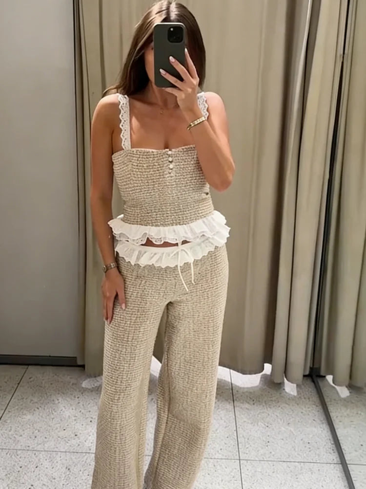 Smocked Cami Top & Maxi Skirt Co-Ord Set | Sleeveless Textured Two Piece Outfit | Chic Casual Vacation Matching Set