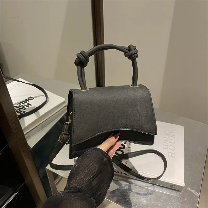 Minimalist Top Handle Handbag, Structured Flap Satchel with Adjustable Crossbody Strap, Elegant Shoulder Purse for Work, Dates & Everyday Use