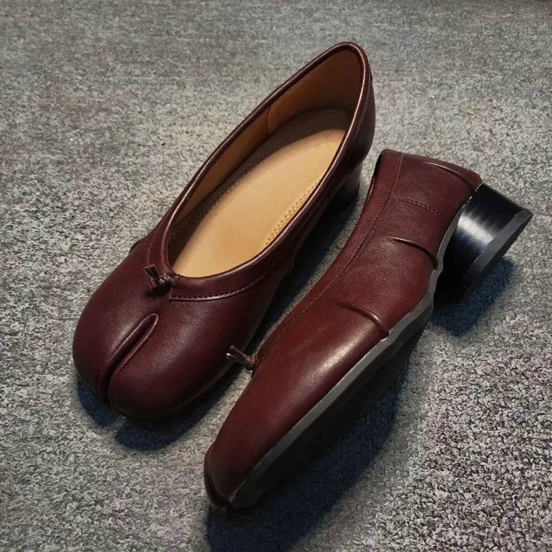 Round Toe Ballet Flats | Low Block Heel Pumps | Classic Slip-On Dress Shoes