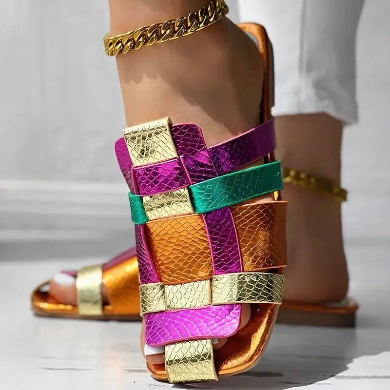 Strappy Flat Sandals | Buckle Ankle Strap Summer Shoes | Gladiator Style Casual Sandals