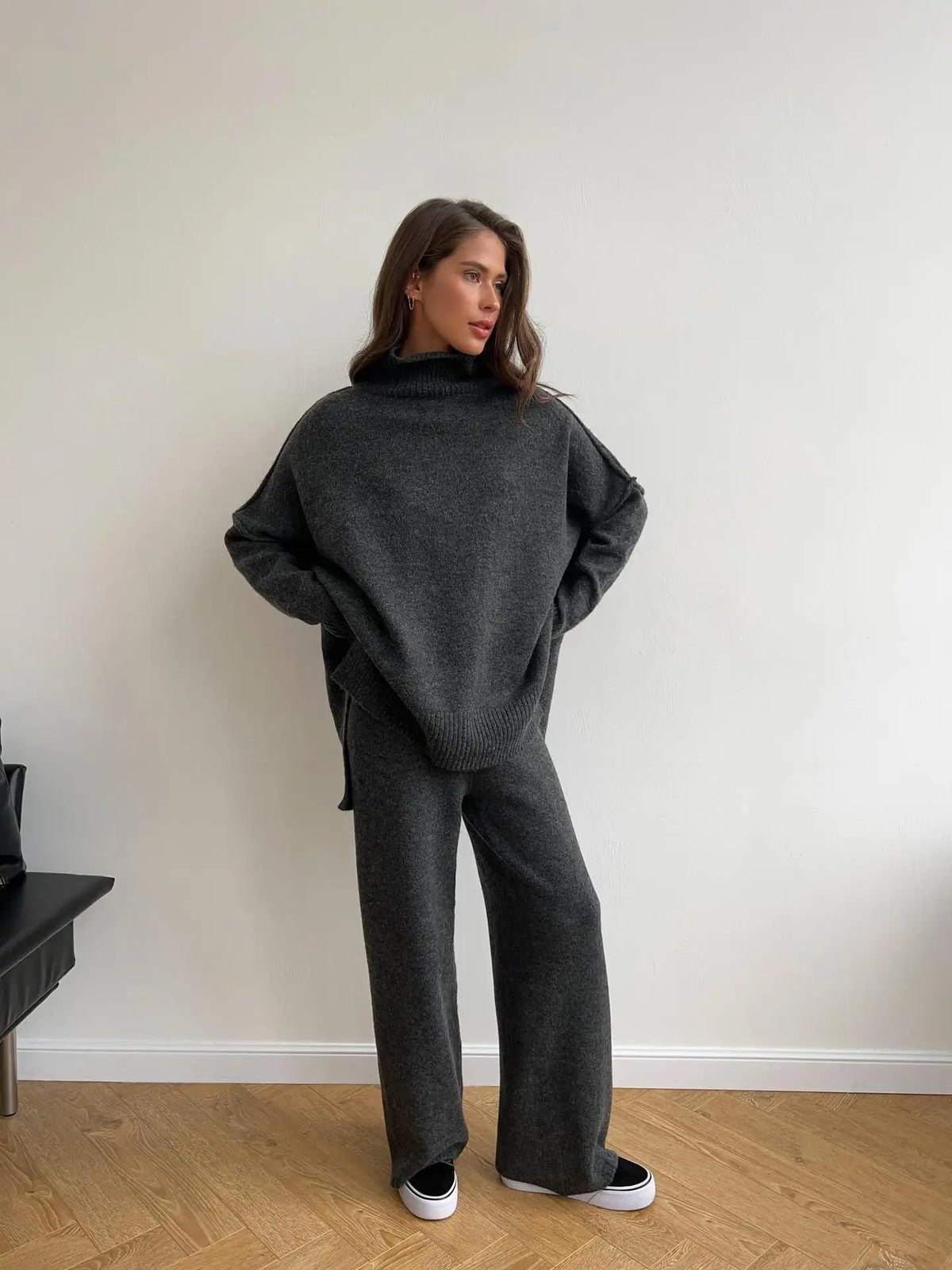 Oversized Knit Sweater & Wide Leg Pants Co-Ord Set | Cozy Two Piece Lounge Outfit | Chic Fall & Winter Matching Set