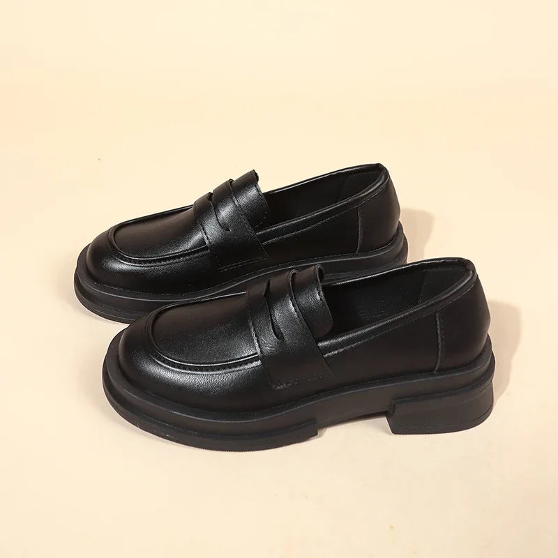 Chunky Loafers | Classic Slip-On Penny Loafers | Low Heel Casual Dress Shoes