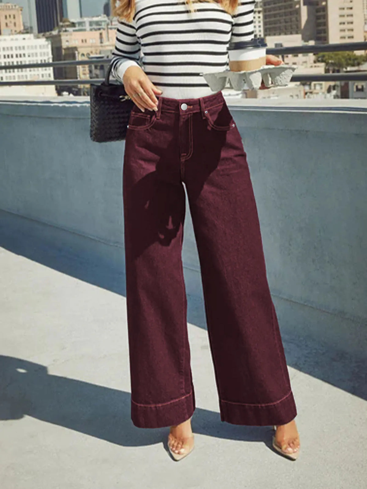High Waisted Wide Leg Trousers Tailored Palazzo Pants Relaxed Fit Full Length Casual Office Workwear Bottoms