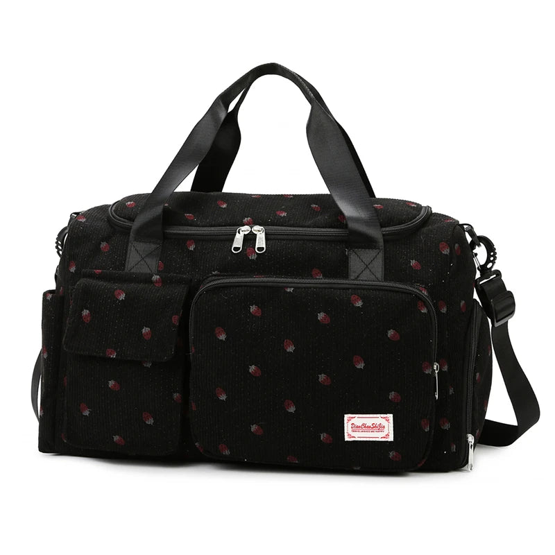 Polka Dot Travel Duffle Bag, Spacious Weekender Overnight Carryall with Multiple Pockets & Adjustable Shoulder Strap for Travel & Gym