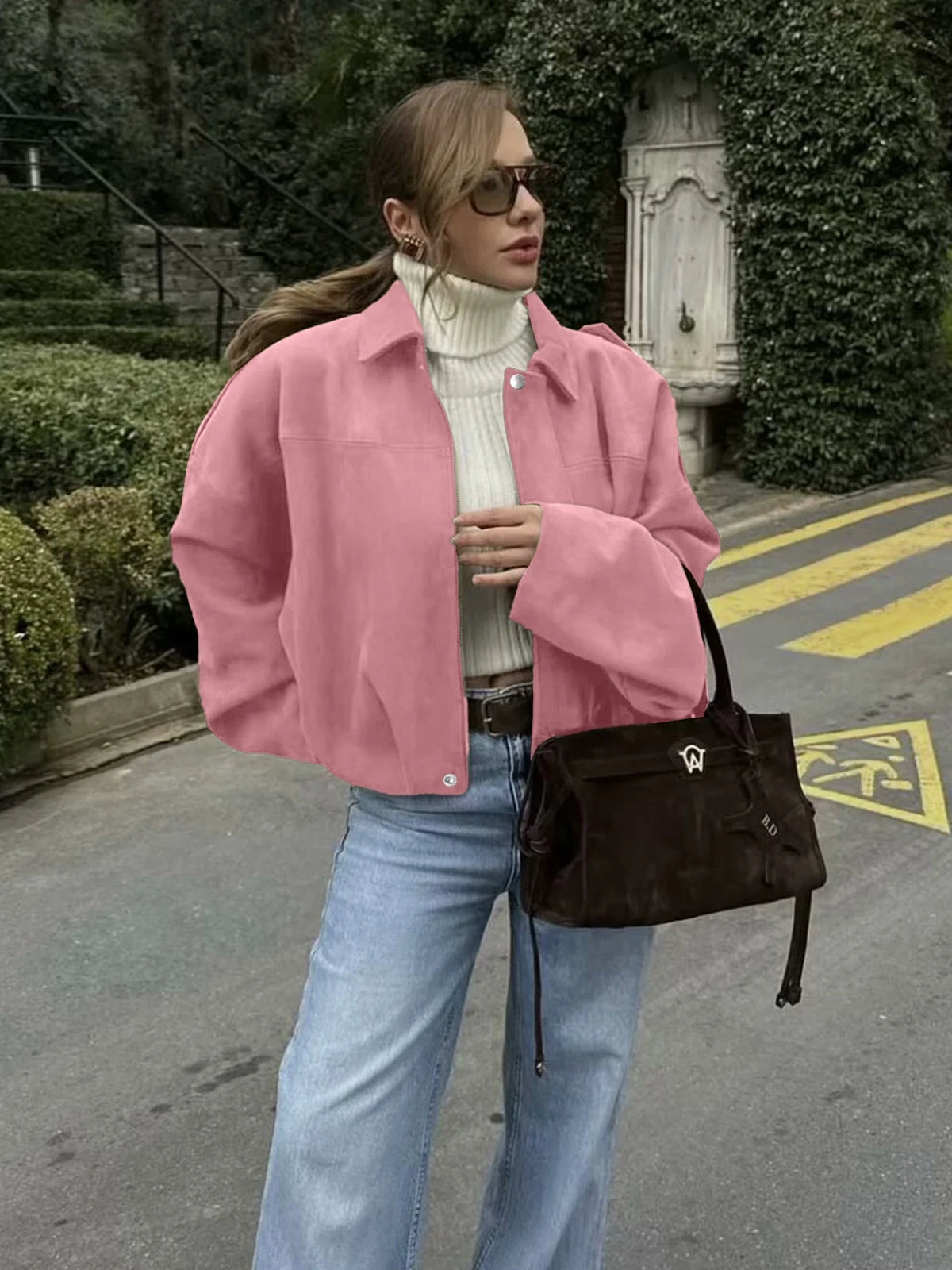 Women's Oversized Shirt Jacket, Relaxed Collared Button-Up Jacket, Casual Lightweight Fall Outerwear