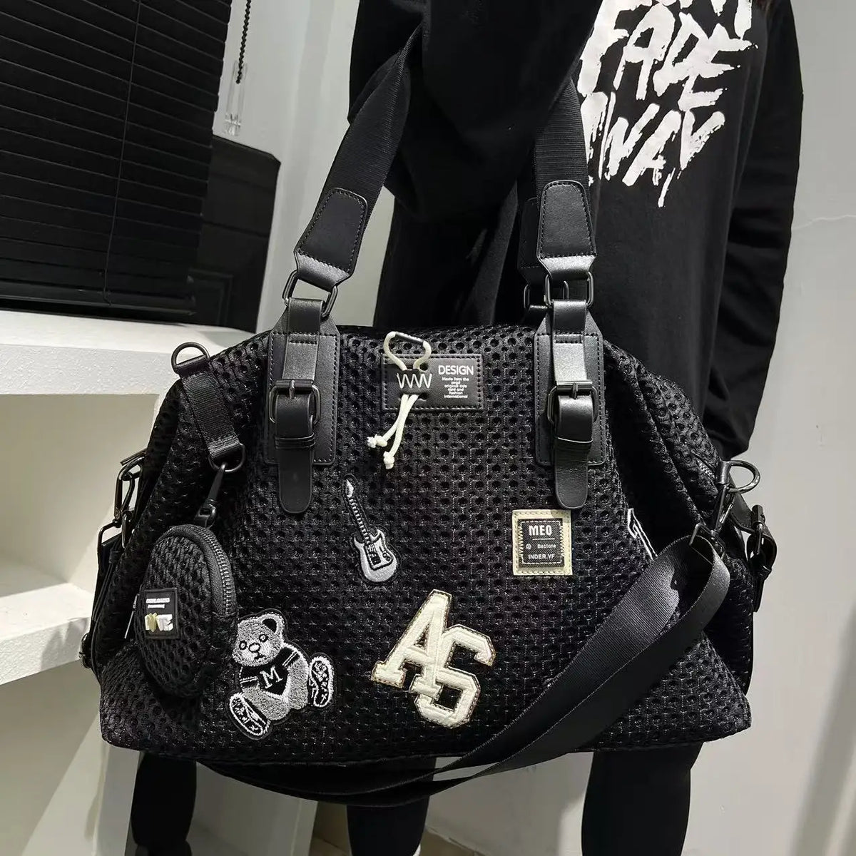 Embellished Boston Handbag, Studded Mini Satchel Purse with Decorative Charms, Top Handle Shoulder & Crossbody Bag for Casual Everyday Style