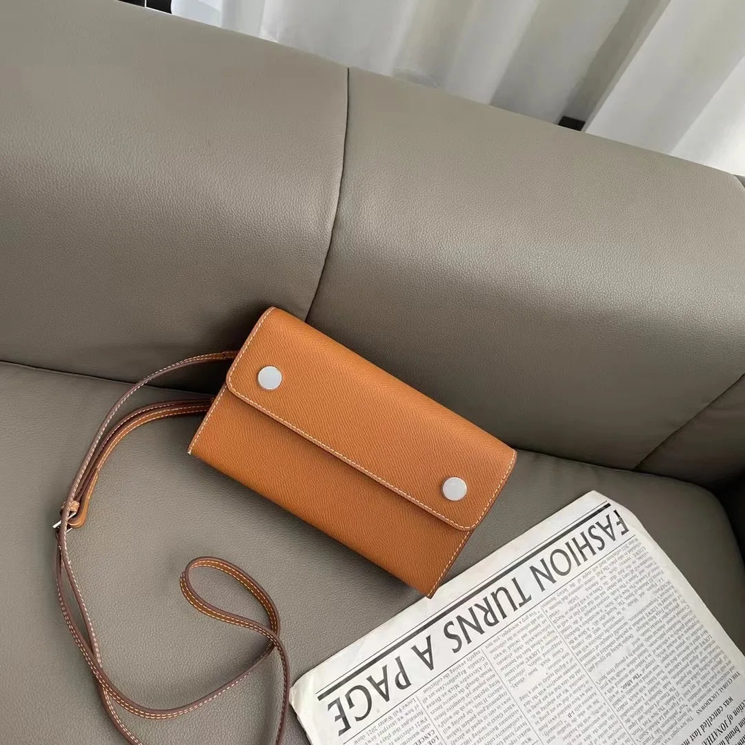 Mini Envelope Crossbody Bag, Compact Shoulder Purse with Snap Button Closure, Slim Phone Bag with Long Strap for Travel & Everyday Use
