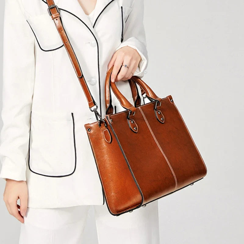 Structured Work Tote Bag, Elegant Top Handle Handbag with Adjustable Shoulder Strap, Spacious Office Carryall Purse for Work, Travel & Everyday Use
