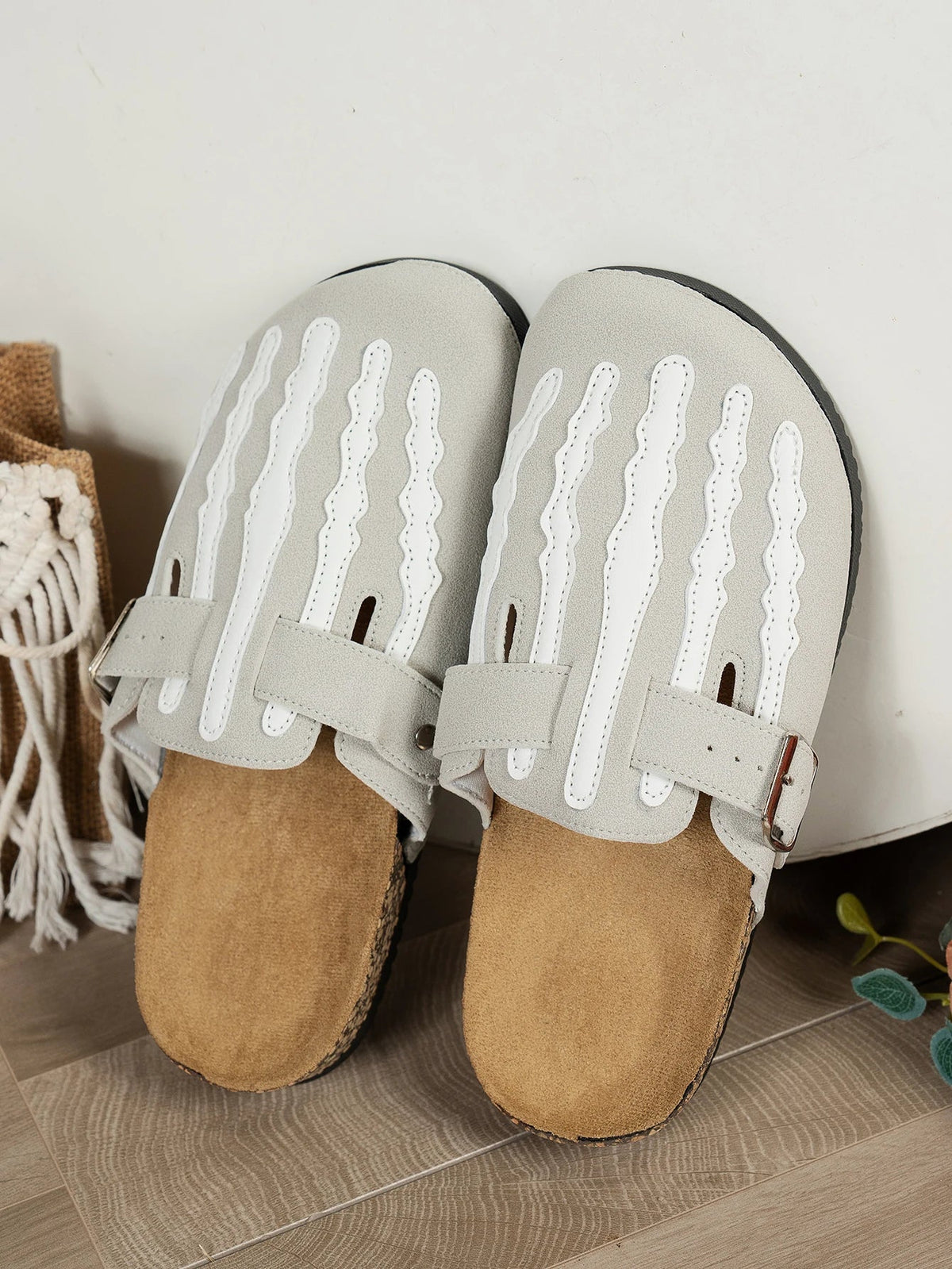 Embroidered orthopaedic Slide Sandals | Buckle Strap Espadrille Mules | Comfortable Casual Summer Shoes
