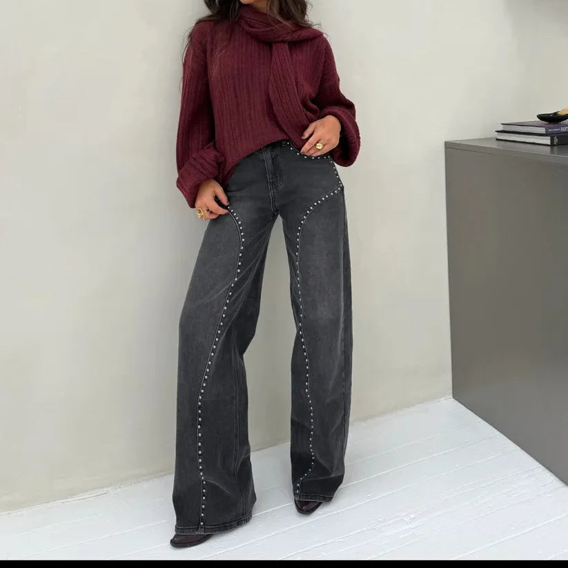 High Waisted Flare Jeans Slim Fit Bootcut Denim Pants Stretchy Flared Leg Full Length Casual Streetwear Trousers