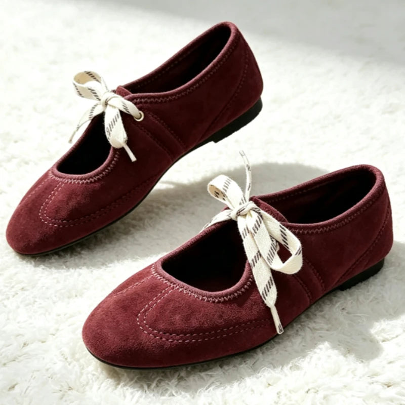 Bow Mary Jane Flats | T-Strap Ballet Shoes | Soft Round Toe Casual Dress Shoes