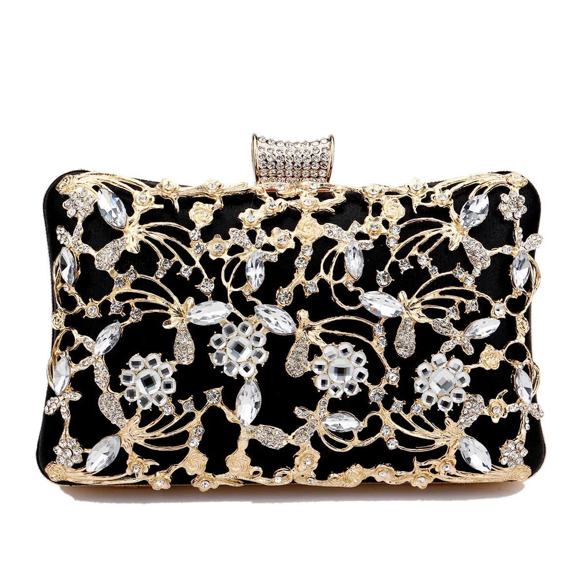 Floral Embroidered Clutch Bag, Elegant Lace Evening Purse with Intricate Flower Appliqué, Compact Handbag for Weddings, Parties & Special Occasions