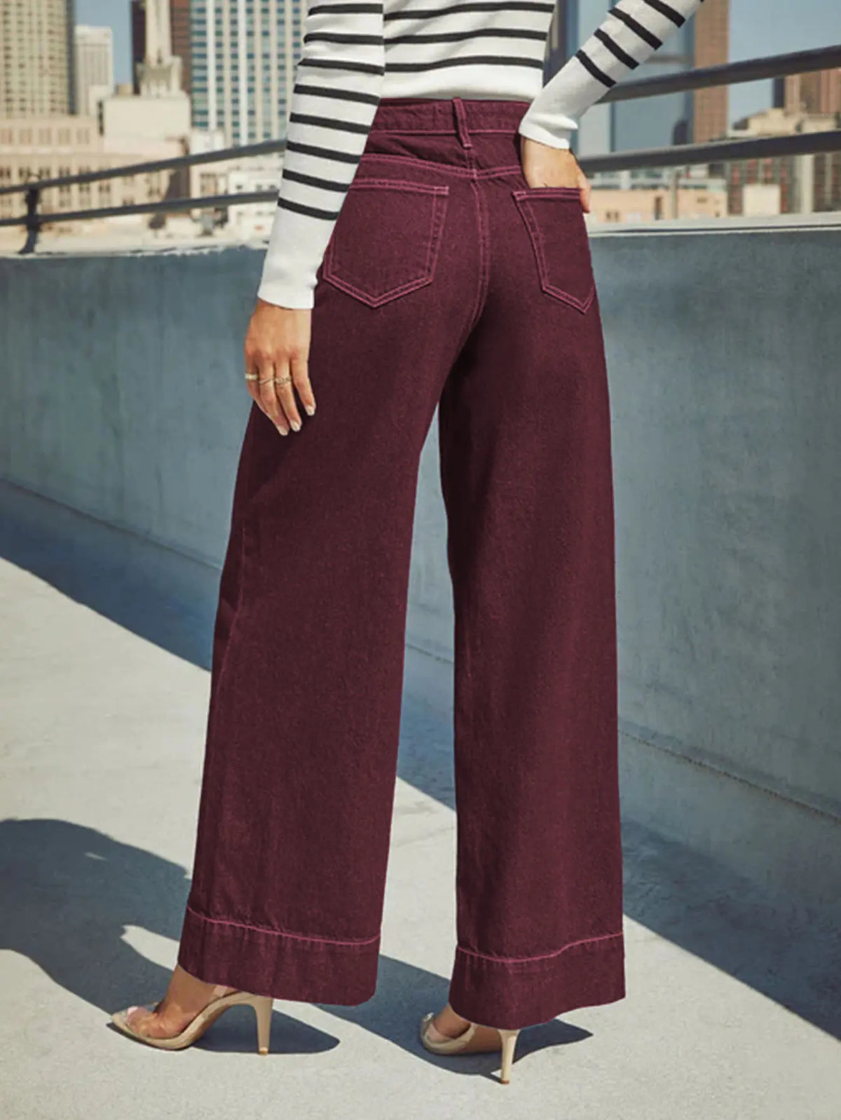 High Waisted Wide Leg Trousers Tailored Palazzo Pants Relaxed Fit Full Length Casual Office Workwear Bottoms