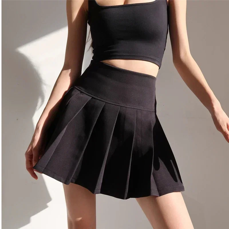 High Waisted Pleated Mini Skirt A Line Tennis Skirt Flared Skater Skirt Preppy Y2K Casual Party School Style