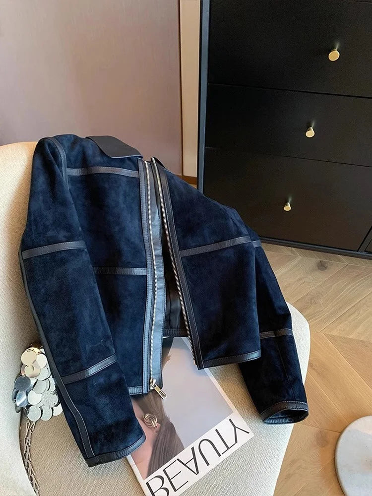 Cropped Denim Jacket, Button-Up Trucker Jacket with Utility Pockets and Adjustable Waist, Vintage-Inspired Casual Outerwear