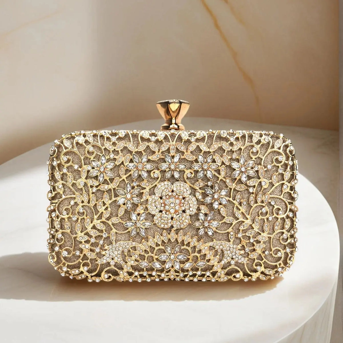Embellished Evening Clutch Bag, Ornate Beaded Handbag with Vintage Frame Closure, Elegant Formal Purse for Weddings, Parties & Special Occasions