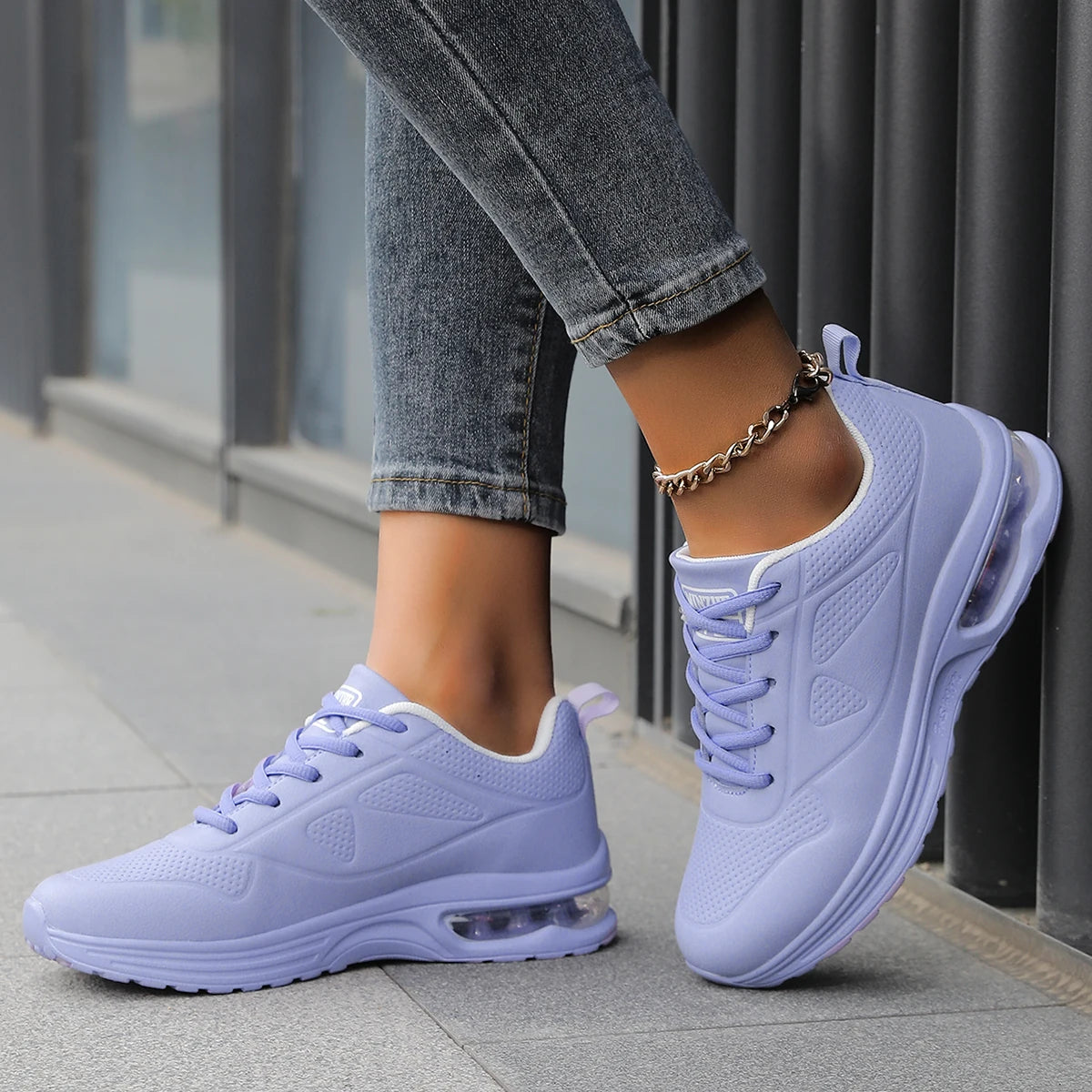 Platform Running Shoes | Cushioned Lace Up Sneakers | Lightweight Casual Athletic Walking Shoes