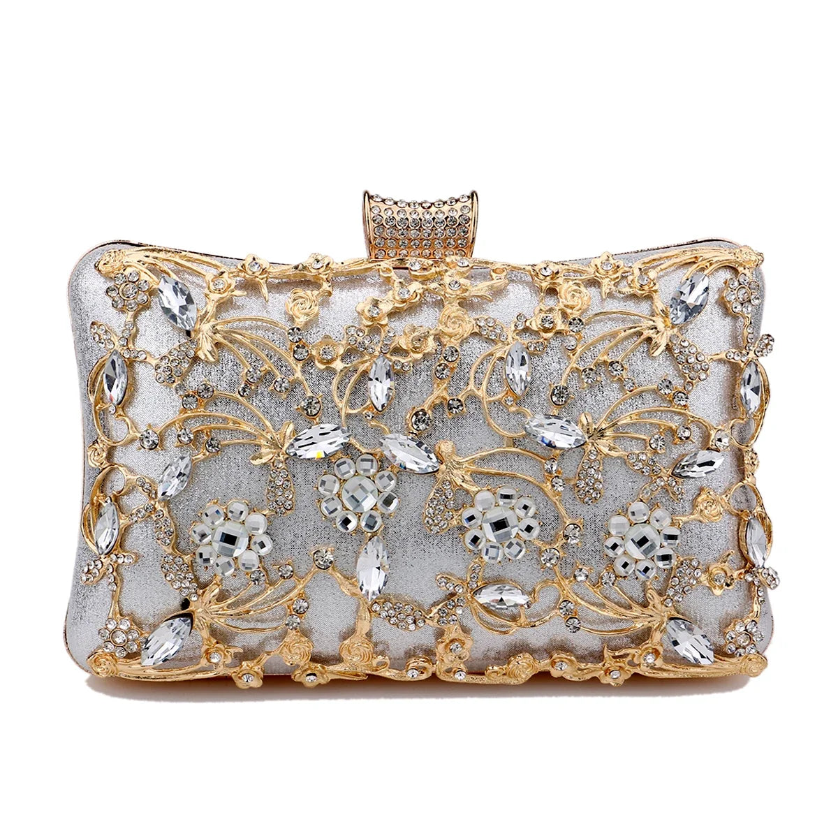 Floral Embroidered Clutch Bag, Elegant Lace Evening Purse with Intricate Flower Appliqué, Compact Handbag for Weddings, Parties & Special Occasions