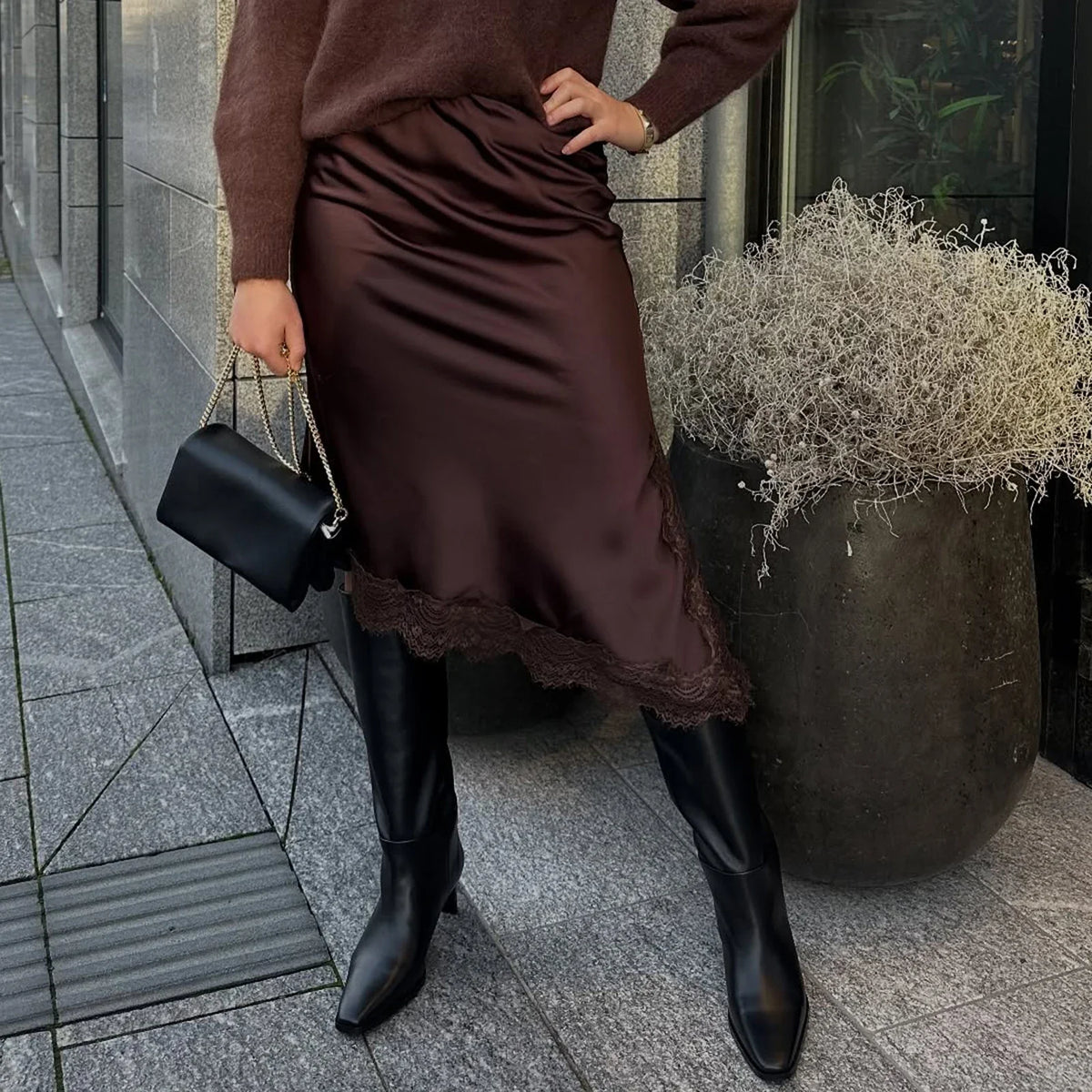 High Waisted Satin Midi Skirt Asymmetrical Wrap Skirt Side Slit Draped Long Skirt Elegant Casual Party Evening Wear