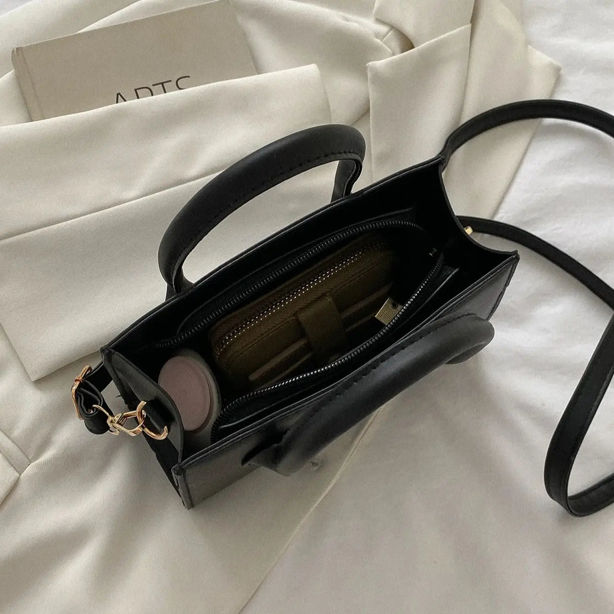 Structured Work Handbag, Minimalist Top Handle Satchel with Adjustable Crossbody Strap, Elegant Shoulder Purse for Office, Travel & Everyday Use