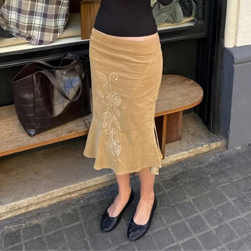 High Waisted Satin Midi Skirt Floral Print Slip Skirt Straight Fit A Line Long Skirt Elegant Casual Party Wear